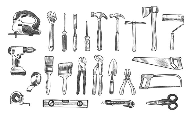 Colección Brico Tools Doodles