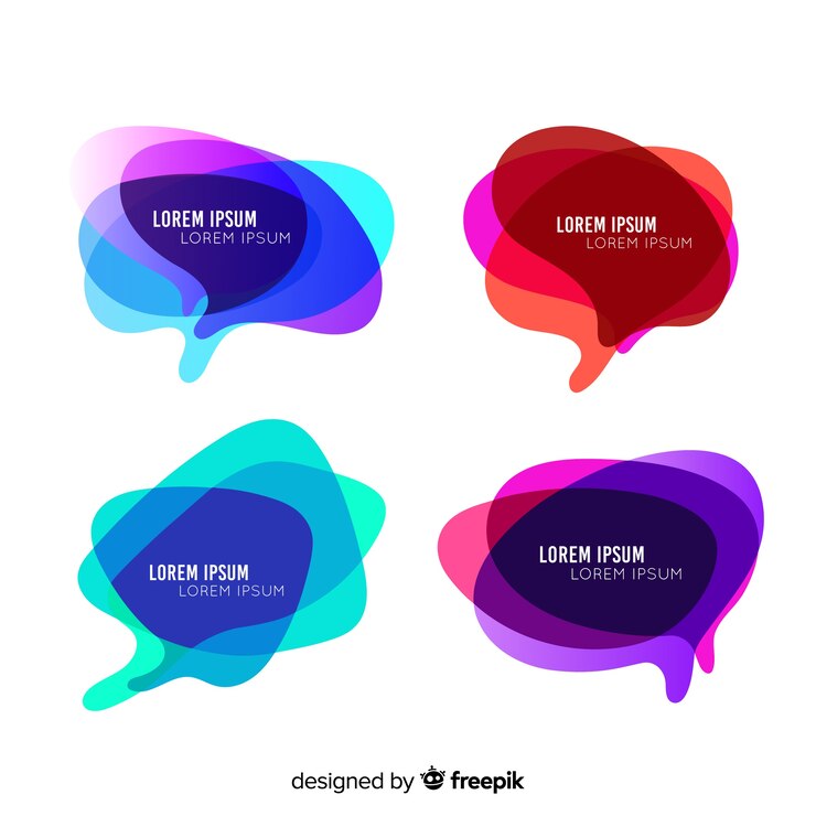 Vector gratuito colección de burbujas de discurso gradiente