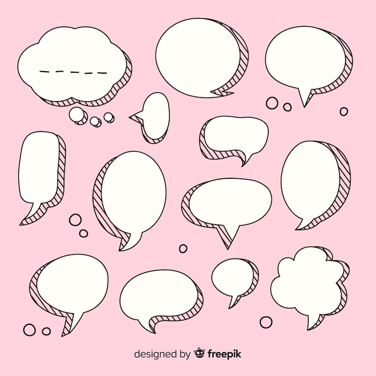 Vector gratuito colección de burbujas de discursos cómicos