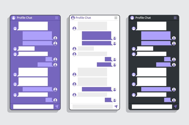 Colección de burbujas de texto de teléfono de diseño plano
