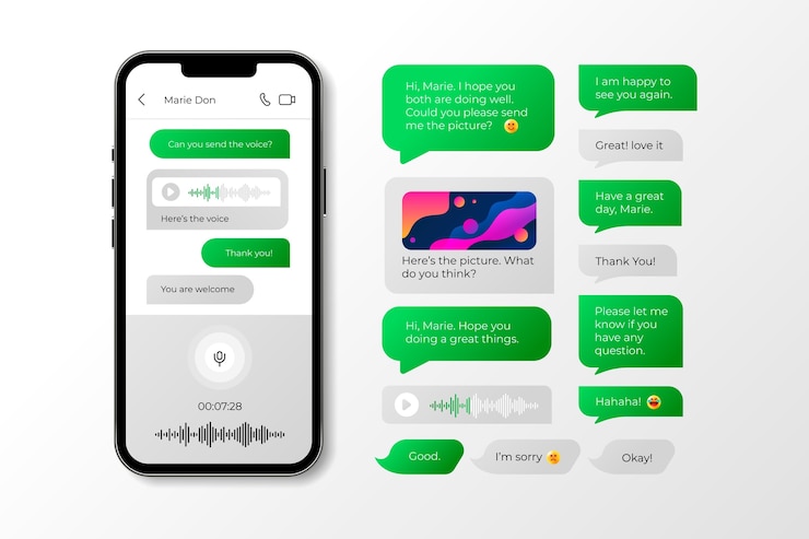 Vector gratuito colección de burbujas de texto de teléfono gradiente