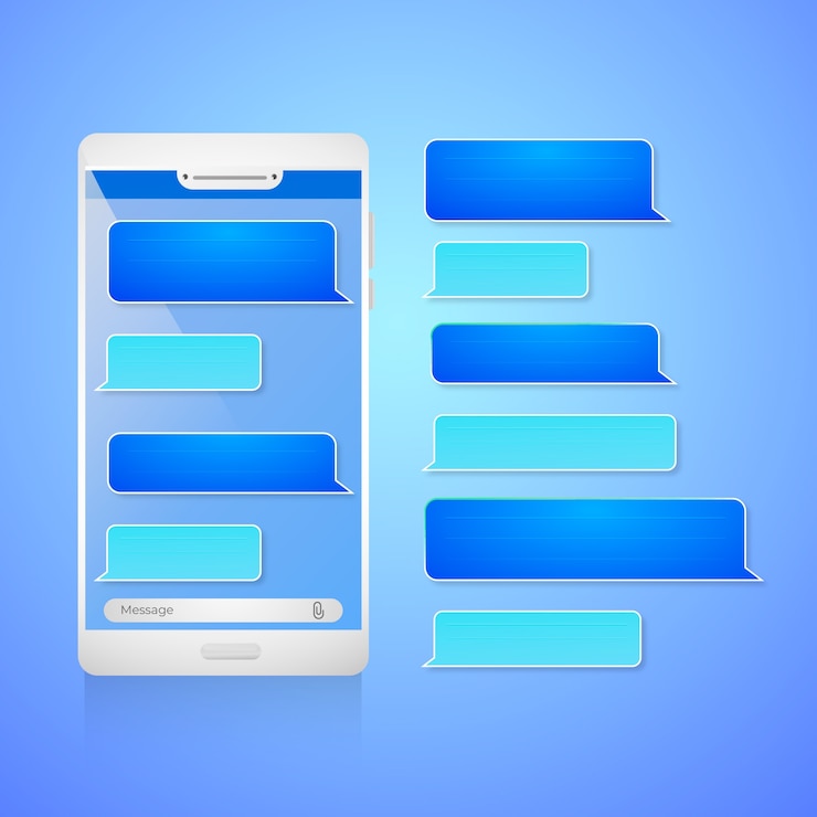 Vector gratuito colección de burbujas de texto de teléfono realista