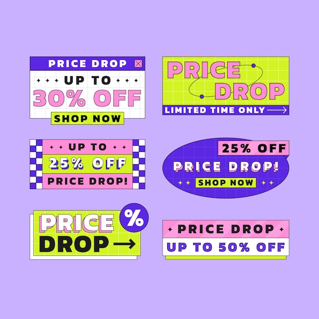 Colección de caída de precios de diseño plano