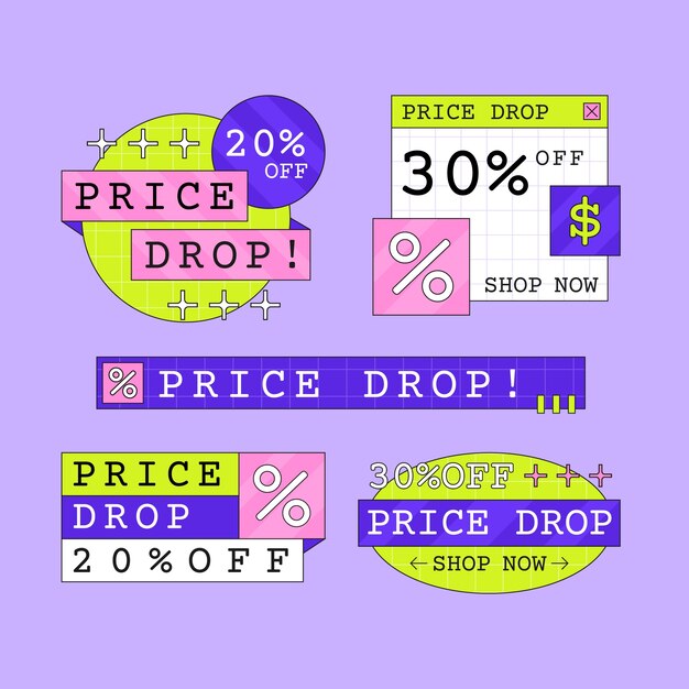 Colección de caída de precios de diseño plano
