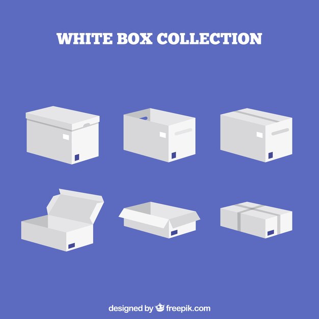 Colección de cajas blancas para envío