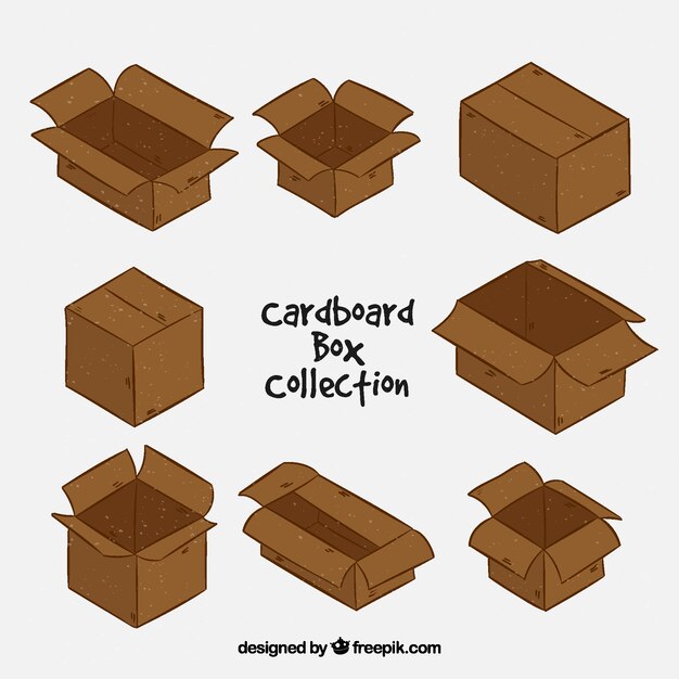 Colección de cajas de cartón para envío