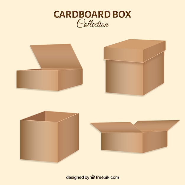 Vector gratuito colección de cajas de cartón para envío