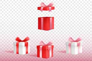 Vector gratuito colección de cajas de regalo 3d