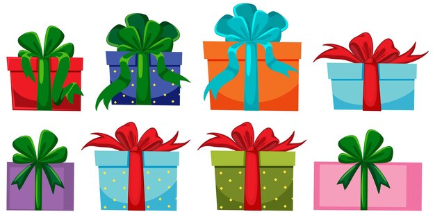 Colección de cajas de regalo diferentes