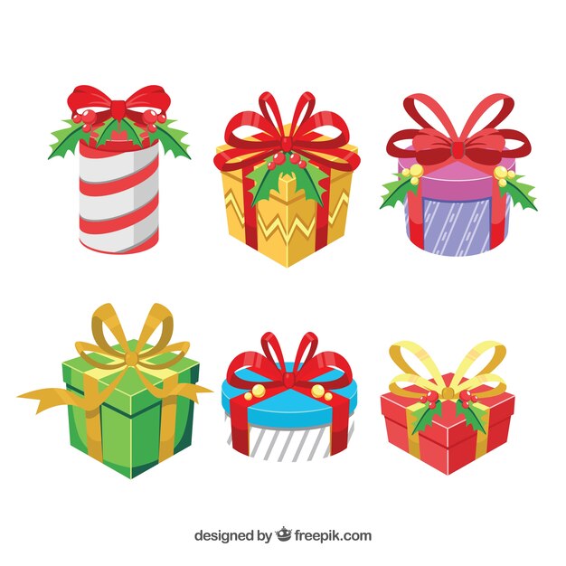 Colección de cajas de regalos para navidad 
