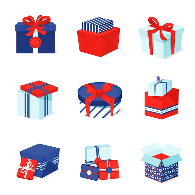 Vector gratuito colección de cajas de regalos