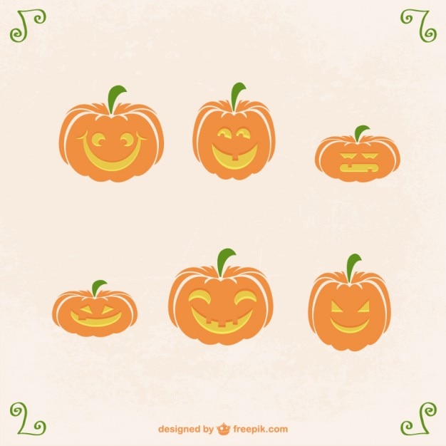 Vector gratuito colección de calabazas de halloween