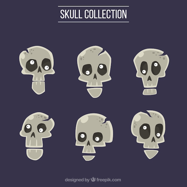 Vector gratuito colección de calaveras tenebrosas