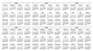 Vector gratuito colección de calendarios en blanco y negro