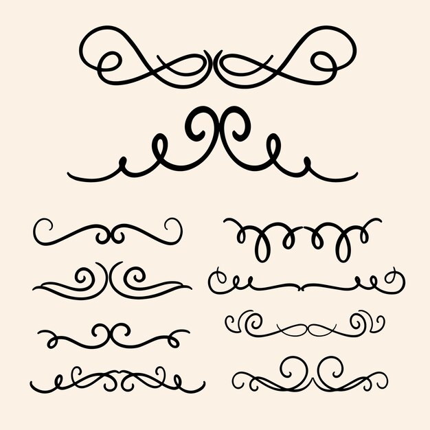 Colección caligráfica de adornos de boda