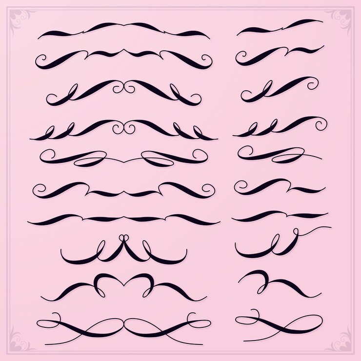 Vector gratuito colección caligráfica de adornos de boda