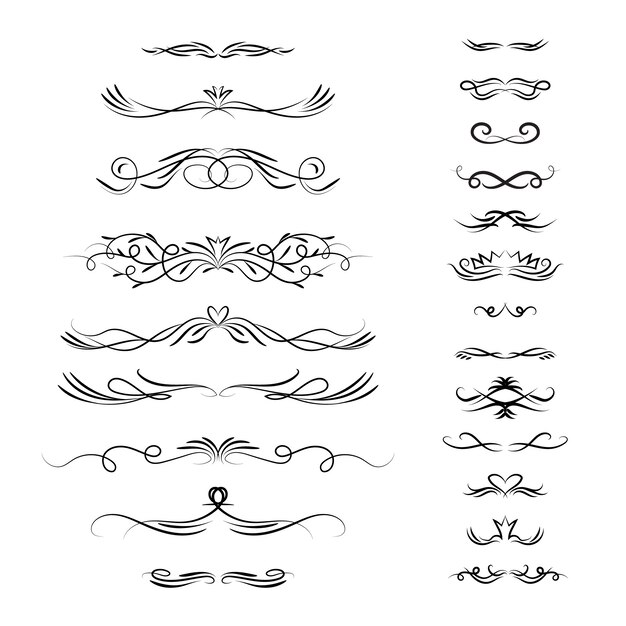 Colección caligráfica de adornos de boda