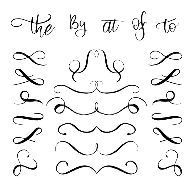 Colección caligráfica de adornos de boda