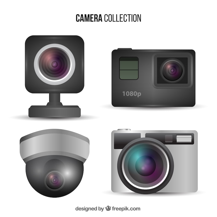 Vector gratuito colección de cámaras realistas