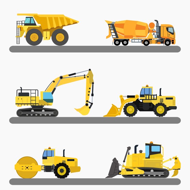 Colección de camiones de construcción