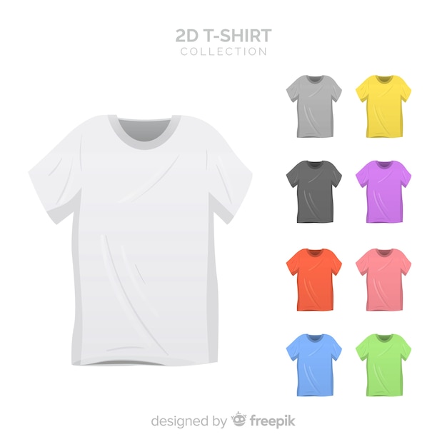 Vector gratuito colección de camisetas 2d