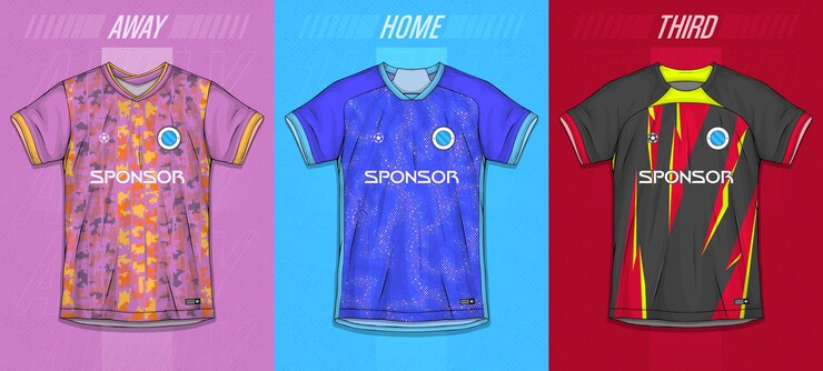 Vector gratuito colección de camisetas deportivas - kit de fútbol para sublimación