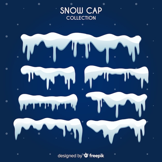 Colección de capas de nieve realista