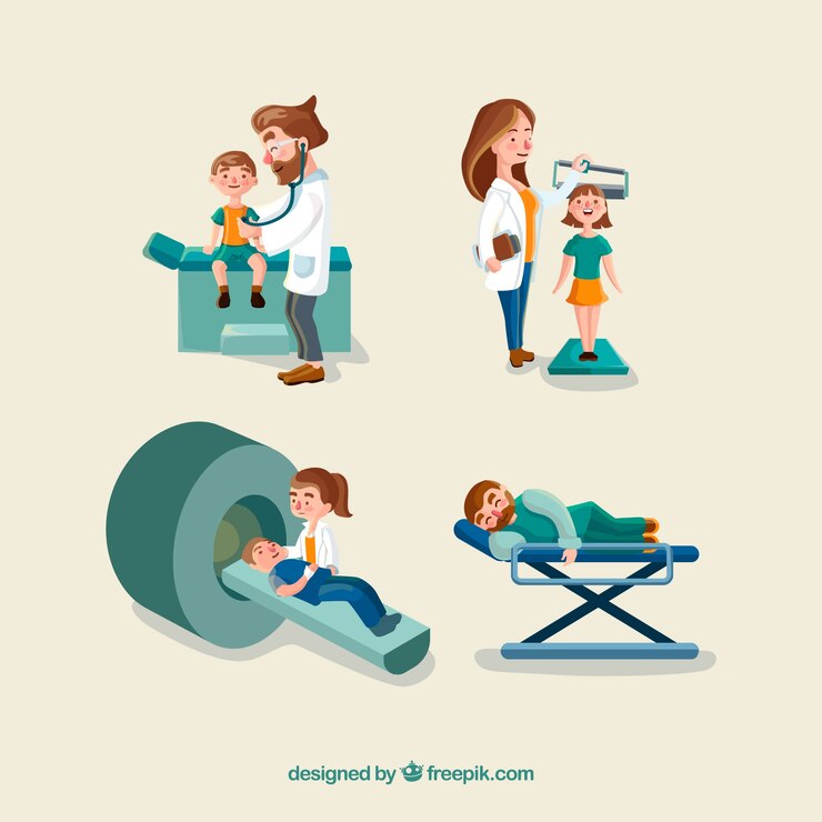 Vector gratuito colección de caracteres de doctoras flat