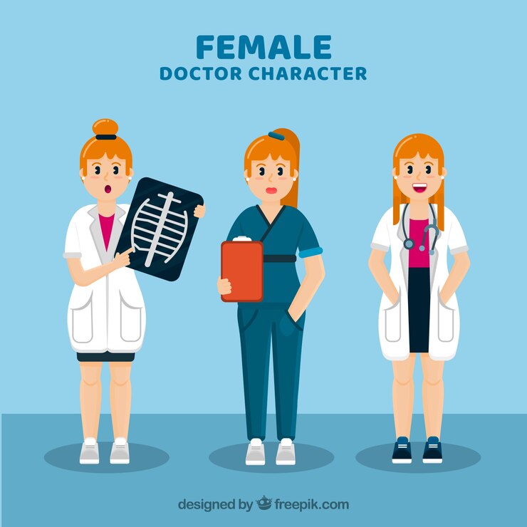 Vector gratuito colección de caracteres de doctoras