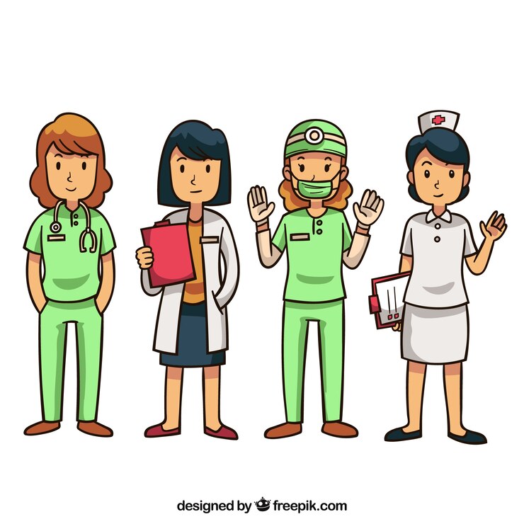 Vector gratuito colección de caracteres de doctoras