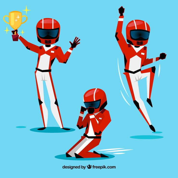 Vector gratuito colección de caracteres de formula 1