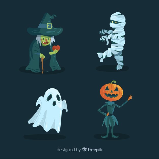 Colección de caracteres de halloween