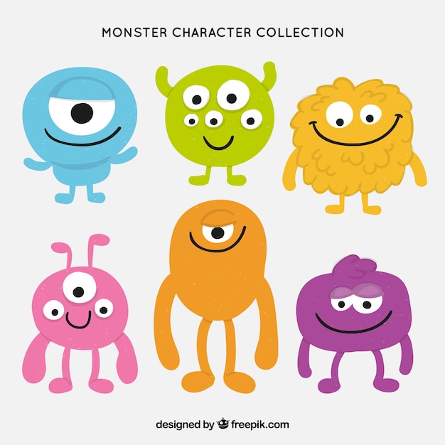 Colección de caracteres de monstruosl