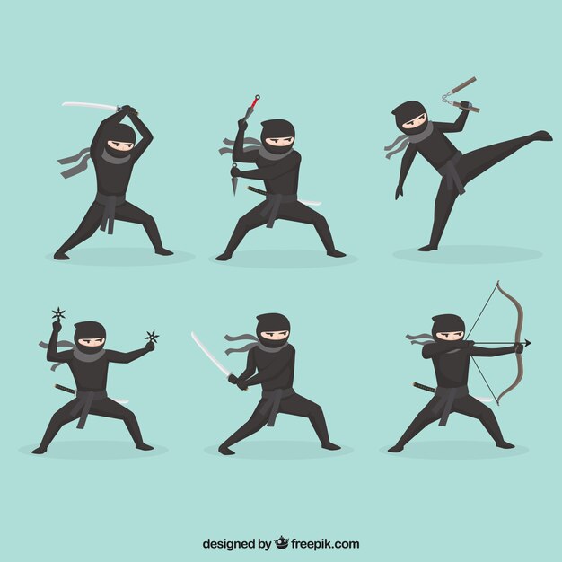 Colección de caracteres de ninja