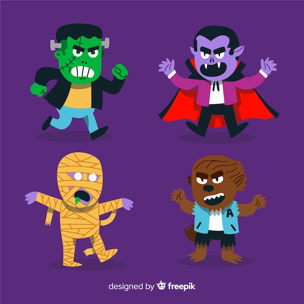 Colección de caracteres de vampiros de halloween