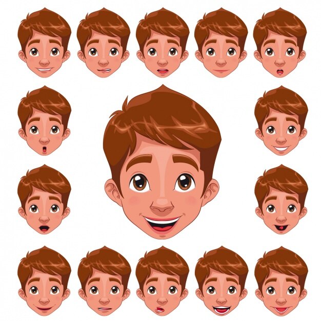 Colección de caras de chico
