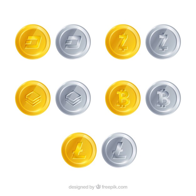 Colección de carias criptomonedas