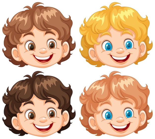 Vector gratuito colección de caricaturas de niños alegres