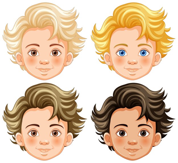 Vector gratuito colección de caricaturas de niños diversos