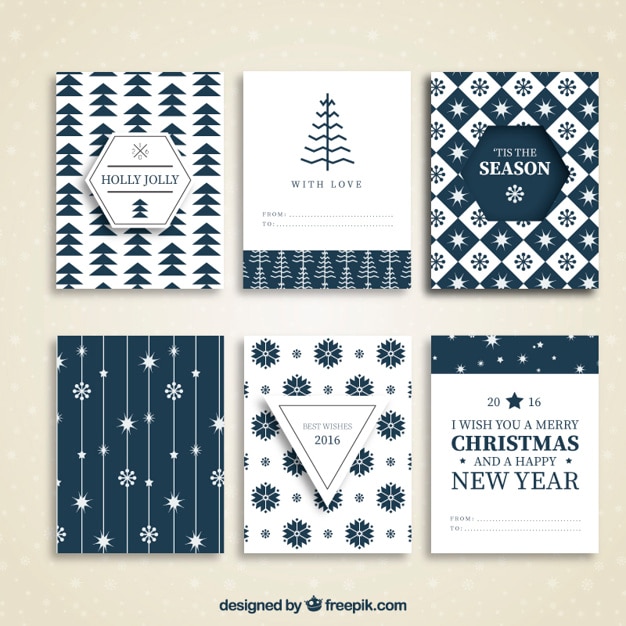 Colección de cartas de navidad azules