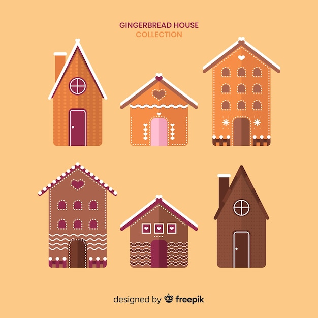 Vector gratuito colección casas pan de jengibre