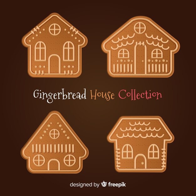 Vector gratuito colección casas pan de jengibre