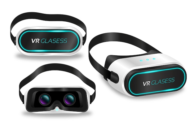 Vector gratuito colección de cascos de realidad virtual realistas