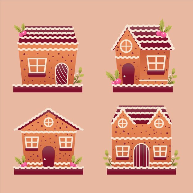Colección de casitas de jengibre vintage