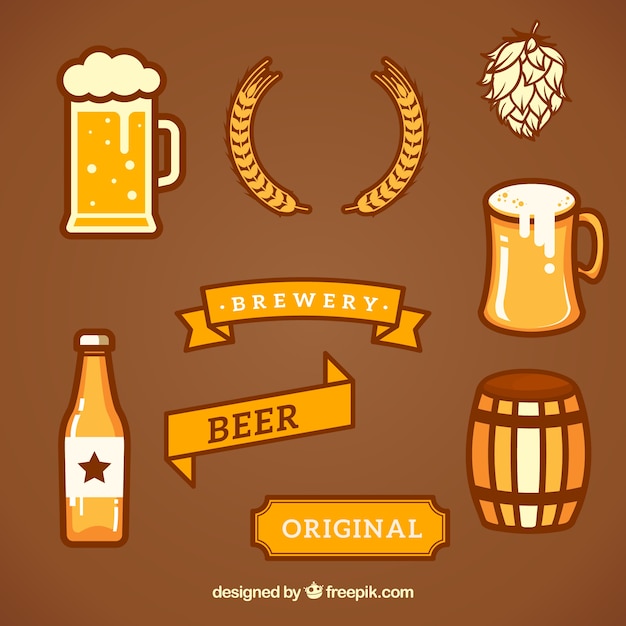 Colección de cervecería elementos de diseño