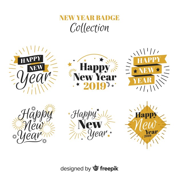 Colección chapas año nuevo detalles dorados