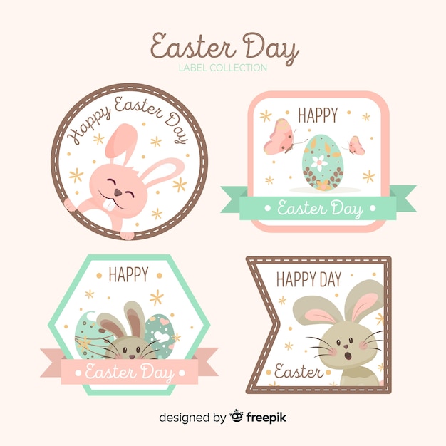 Vector gratuito colección chapas conejos pascua