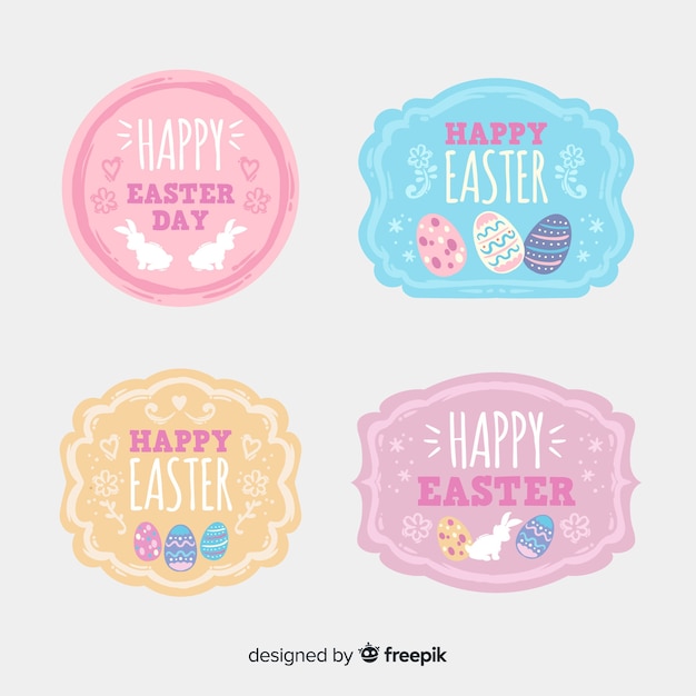 Vector gratuito colección chapas pascua colores pastel