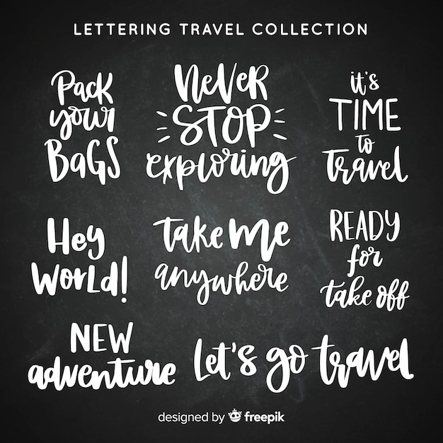 Colección chapas viaje lettering