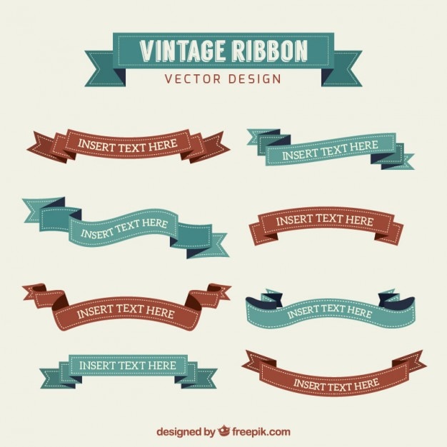Vector gratuito colección de la cinta de la vendimia dibujado a mano